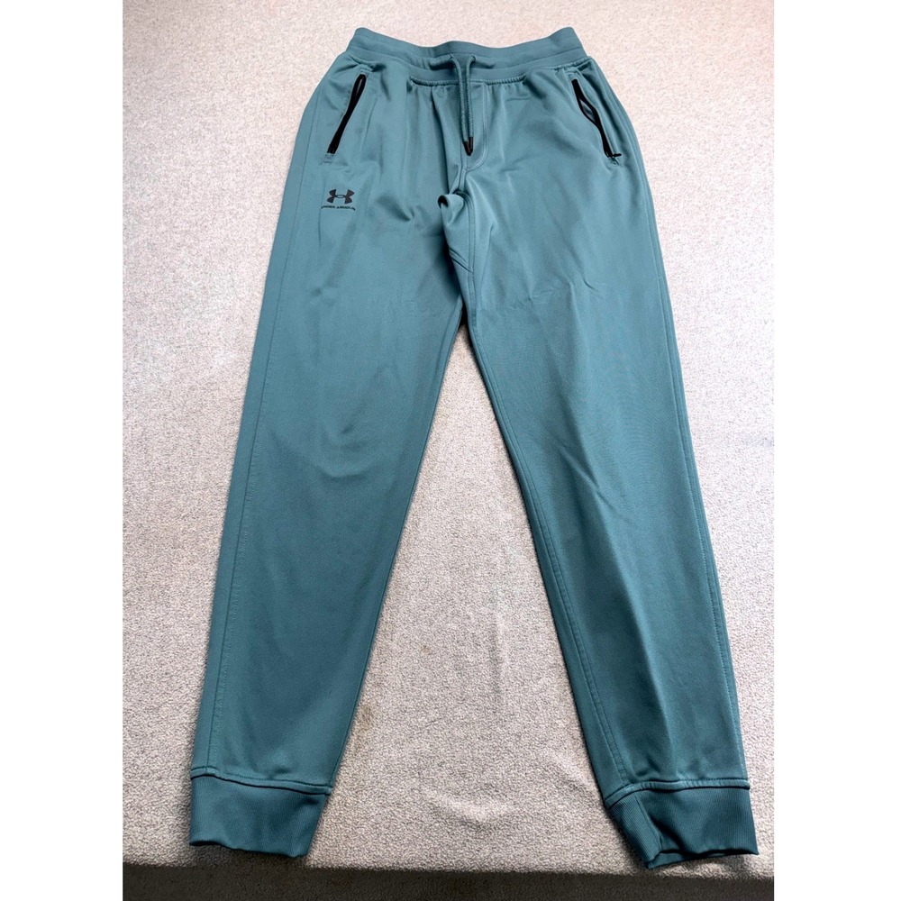 Under Armour ColdGear Joggers Mens Medium Teal Loose Fit Zipper Pockets Athletic